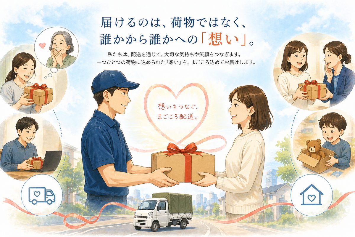 Giftia の想いを運ぶ引越しサービスのコンセプトイラスト